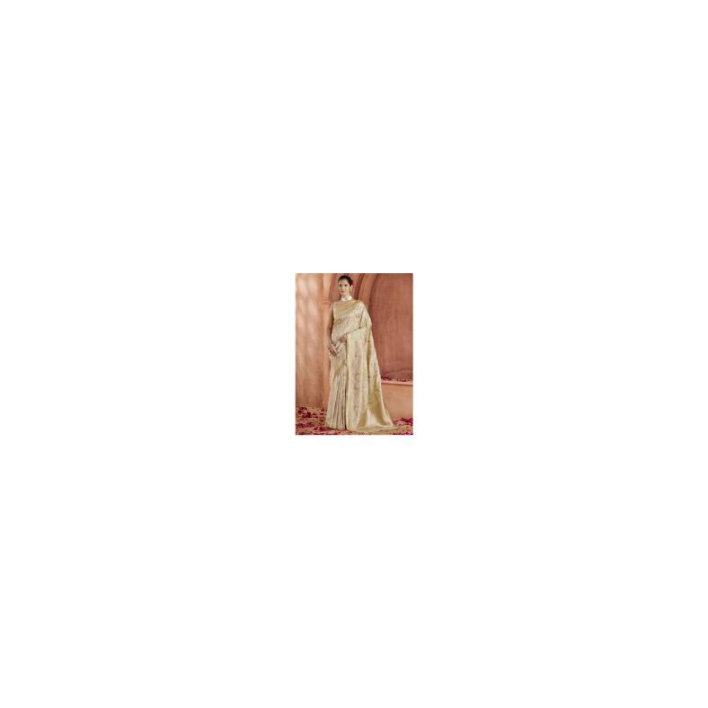 Banarasi Silk Festival Wear Saree - Beige Eljoys Fashion