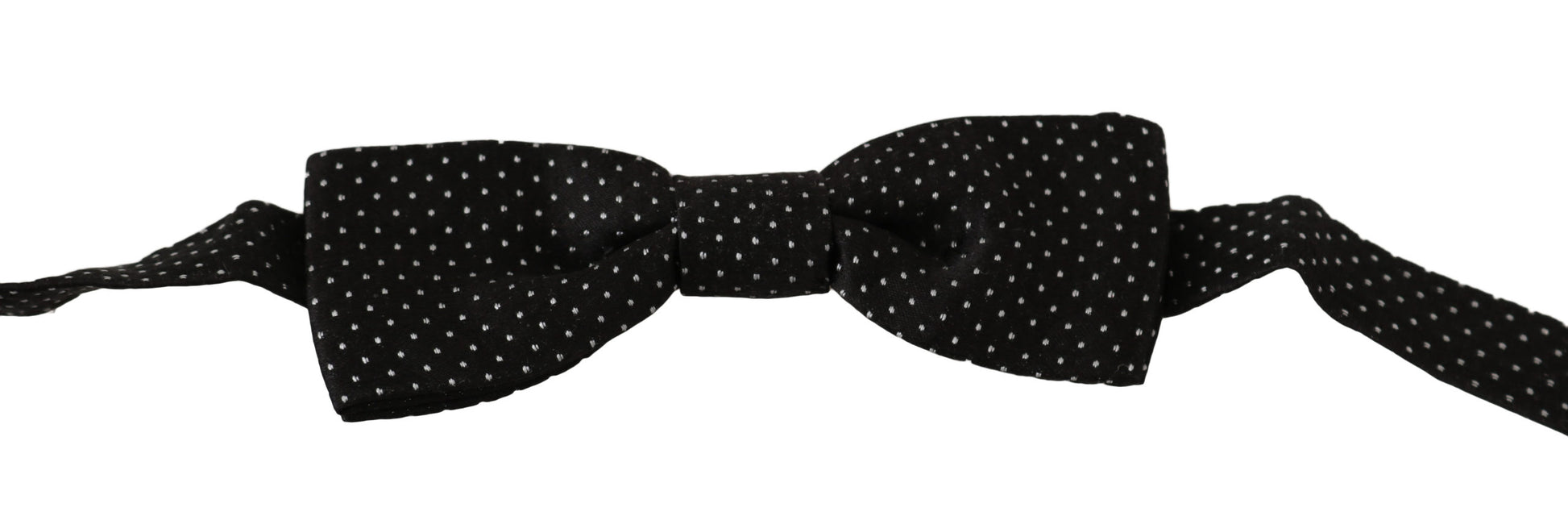 Dolce & Gabbana Black Polka Dots Silk Adjustable Neck Papillon Men Bow Tie Dolce & Gabbana