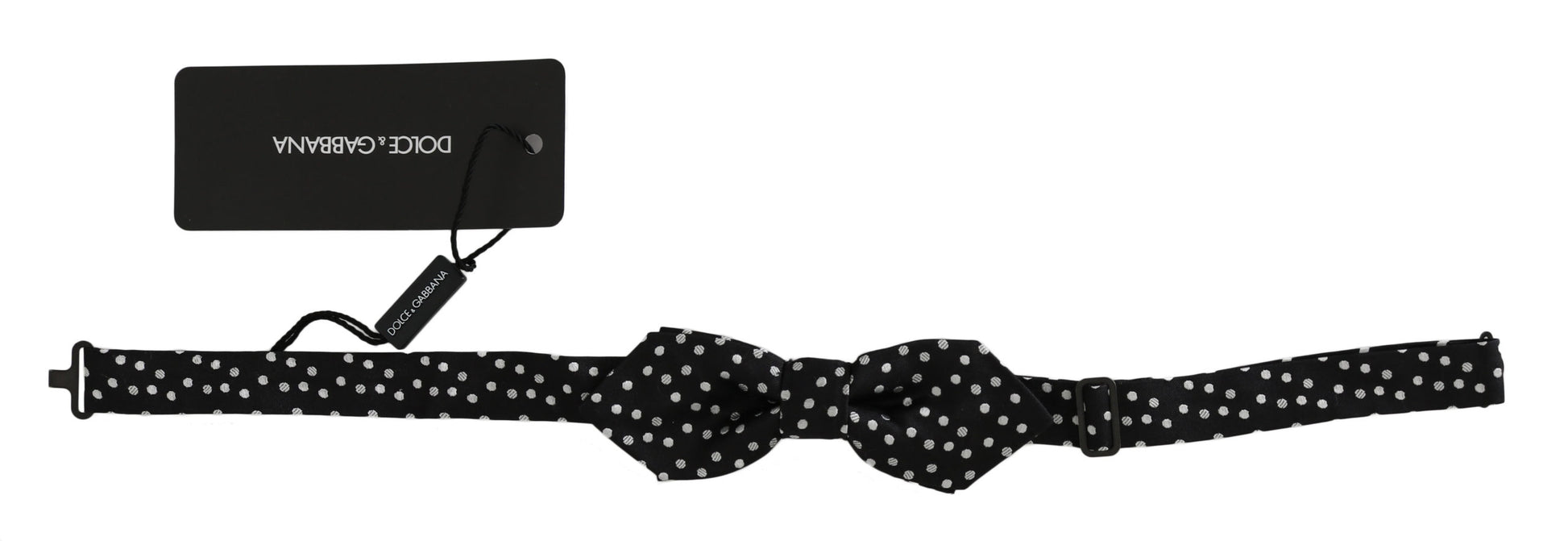 Dolce & Gabbana Black Polka Dots Silk Adjustable Neck Papillon Men Bow Tie Dolce & Gabbana