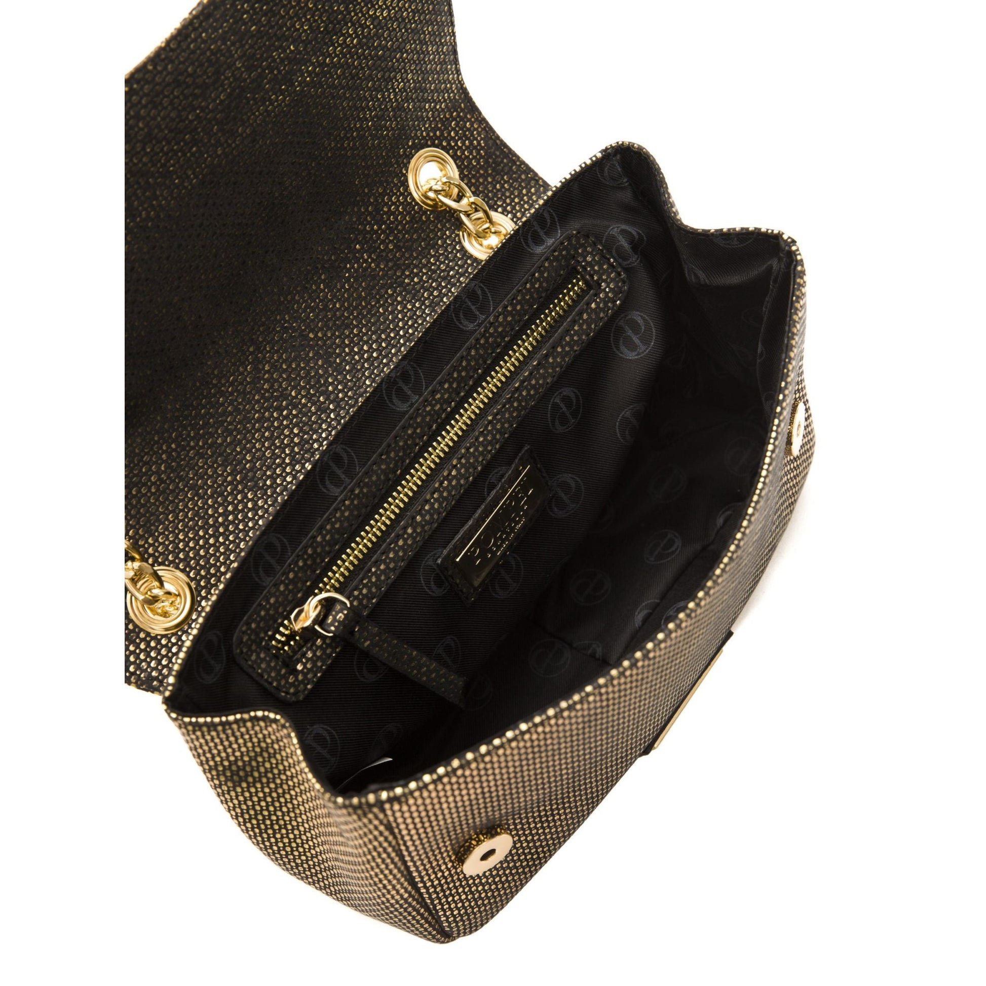 Pompei Donatella Black Leather Women Crossbody Bag Pompei Donatella