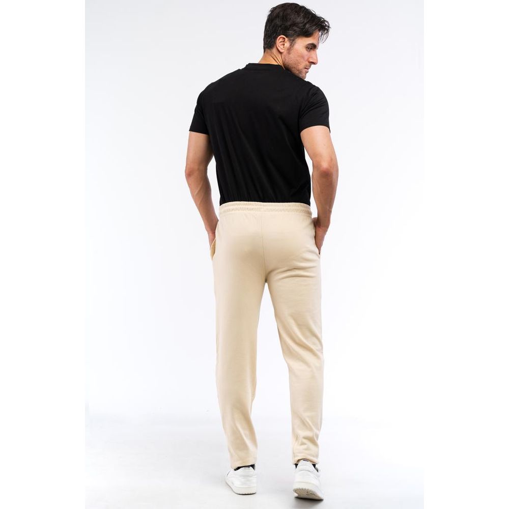 Cavalli Class Beige Cotton Joggers Workout Pants