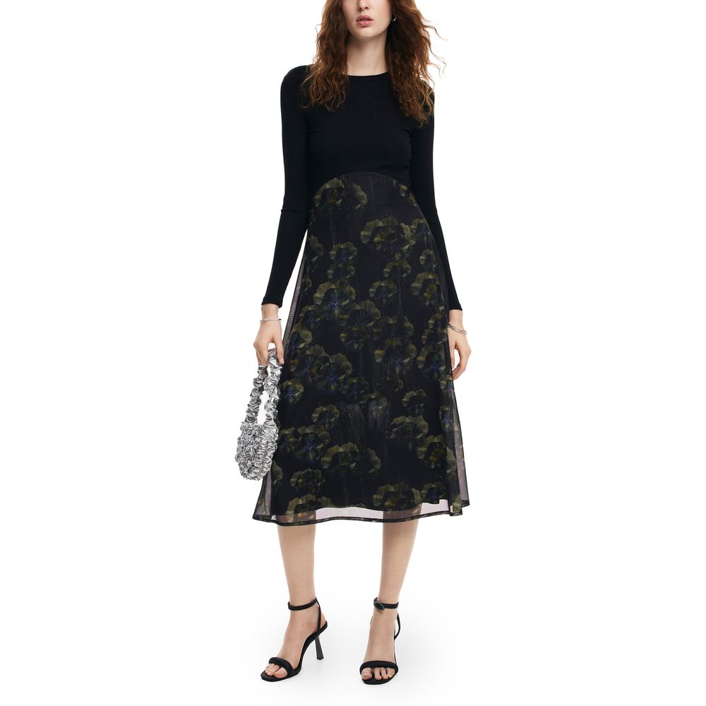 Desigual Black Polyester Casual Dress Desigual