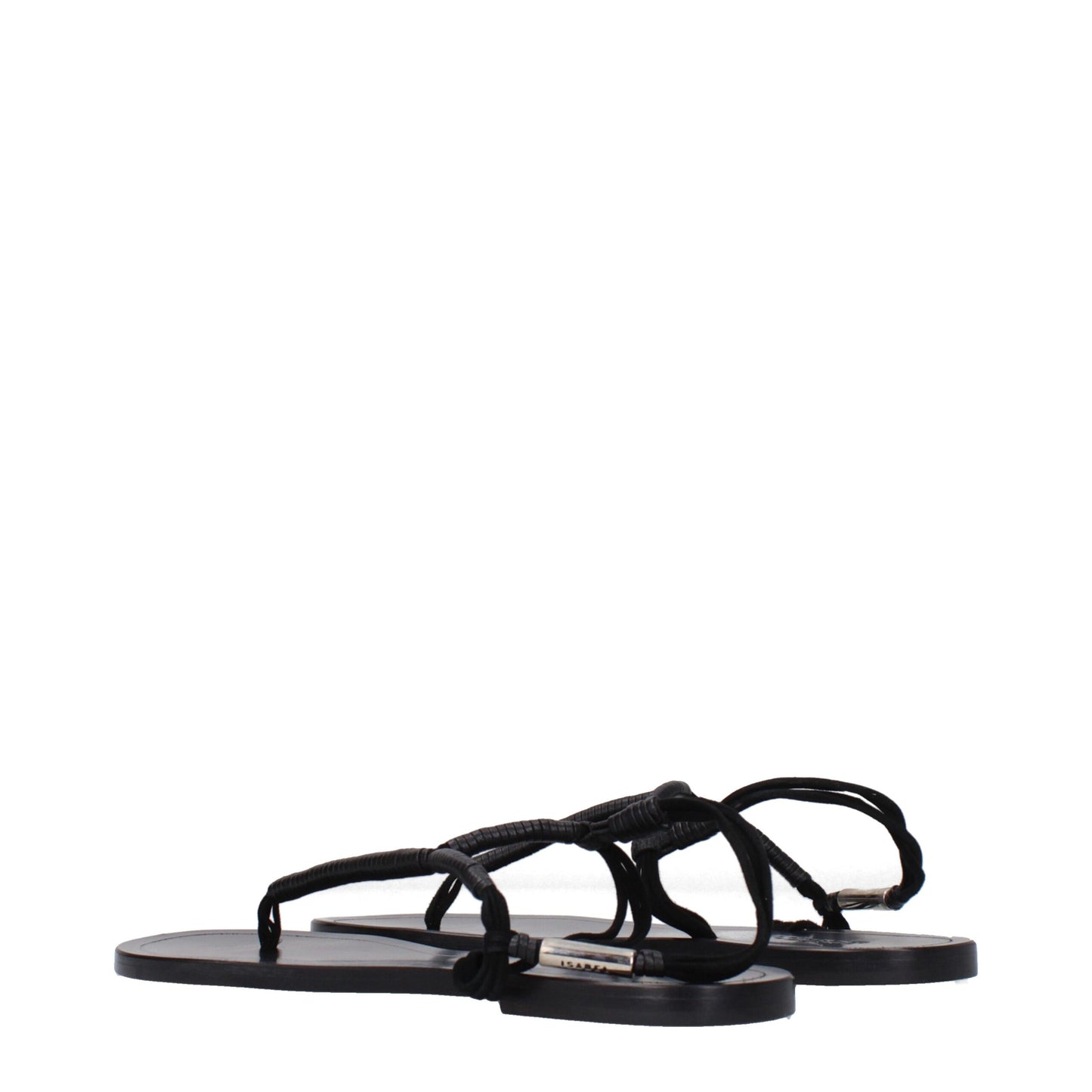 Isabel Marant Black Leather Flip-Flop Sandals Isabel Marant