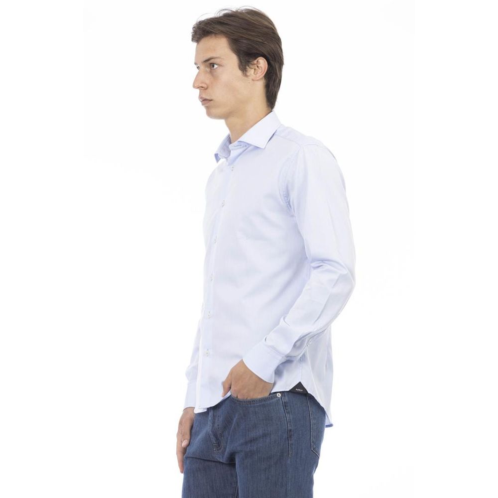 Baldinini Trend Blue Cotton Long Sleeve T-Shirt Baldinini Trend