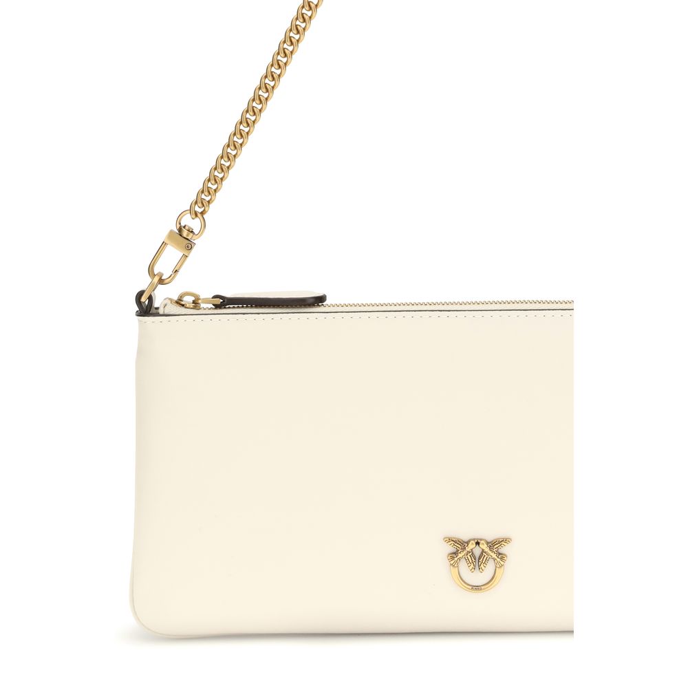 PINKO White Calf Leather Bos Taurus Shoulder Bag PINKO