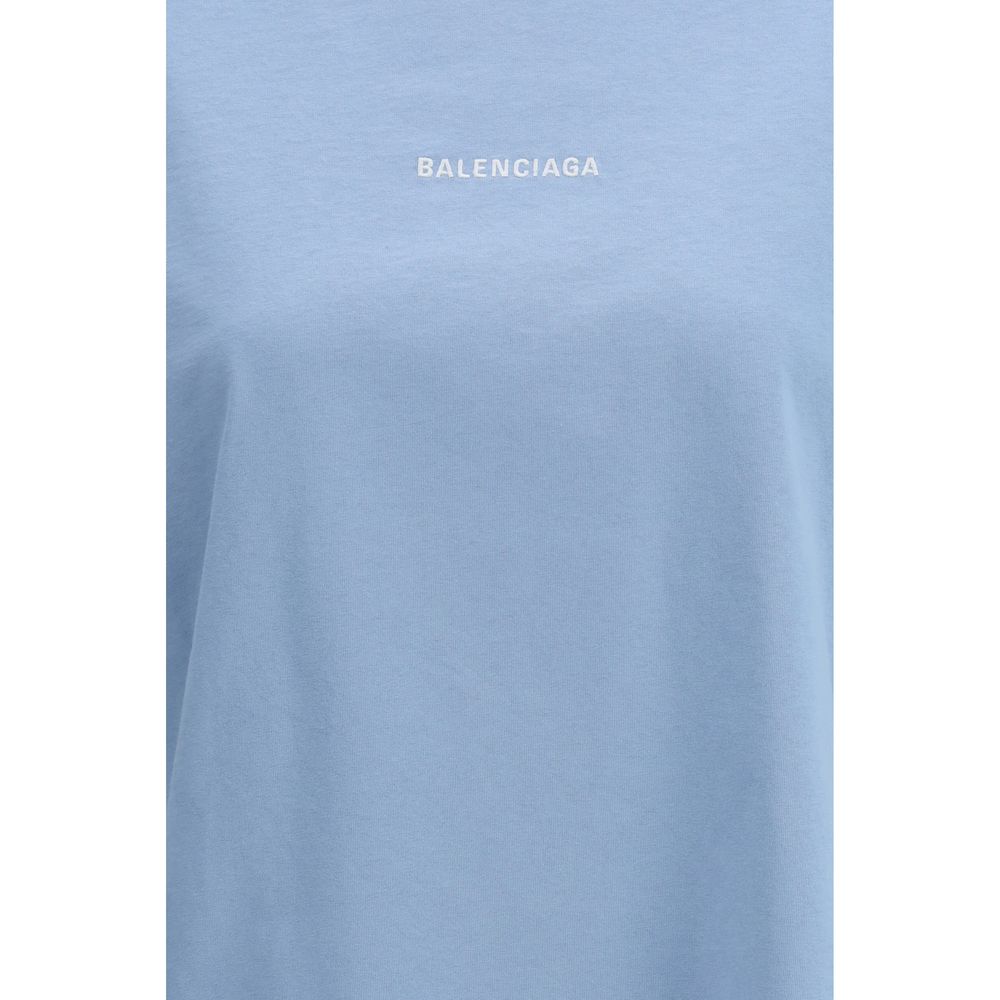 Balenciaga Light Blue Cotton T-Shirt Balenciaga