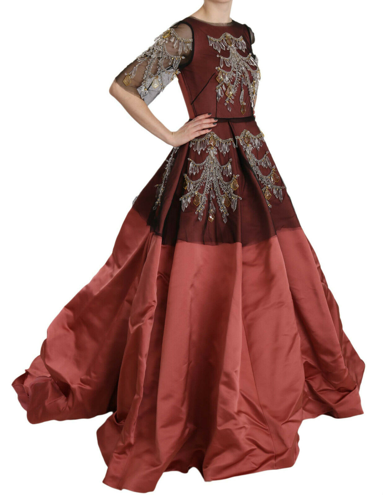 Dolce & Gabbana Crystal Chandelier Silk Princess Gown Dress Dolce & Gabbana
