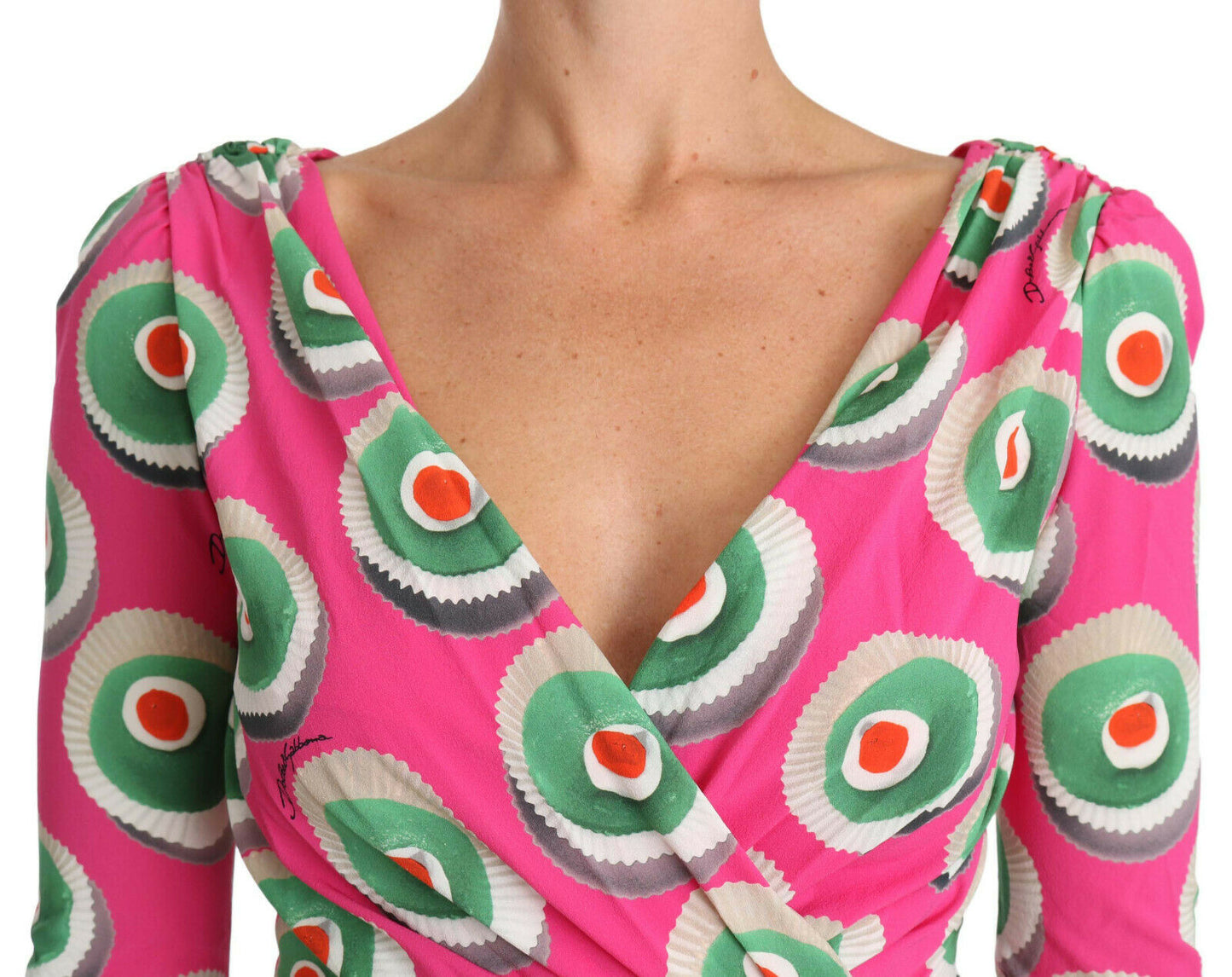 Dolce & Gabbana Pink Silk Cup Cake Sheath Stretch Dress Dolce & Gabbana
