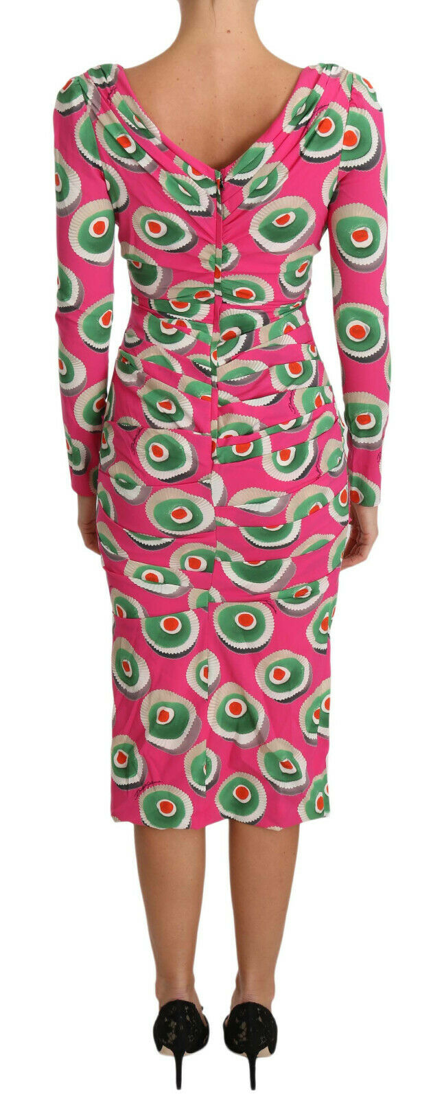 Dolce & Gabbana Pink Silk Cup Cake Sheath Stretch Dress Dolce & Gabbana