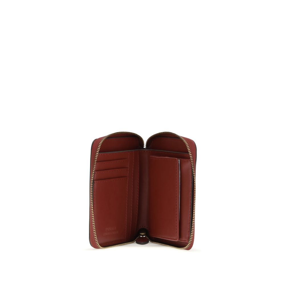 PINKO Bordeaux Calf Leather Bos Taurus Wallet PINKO