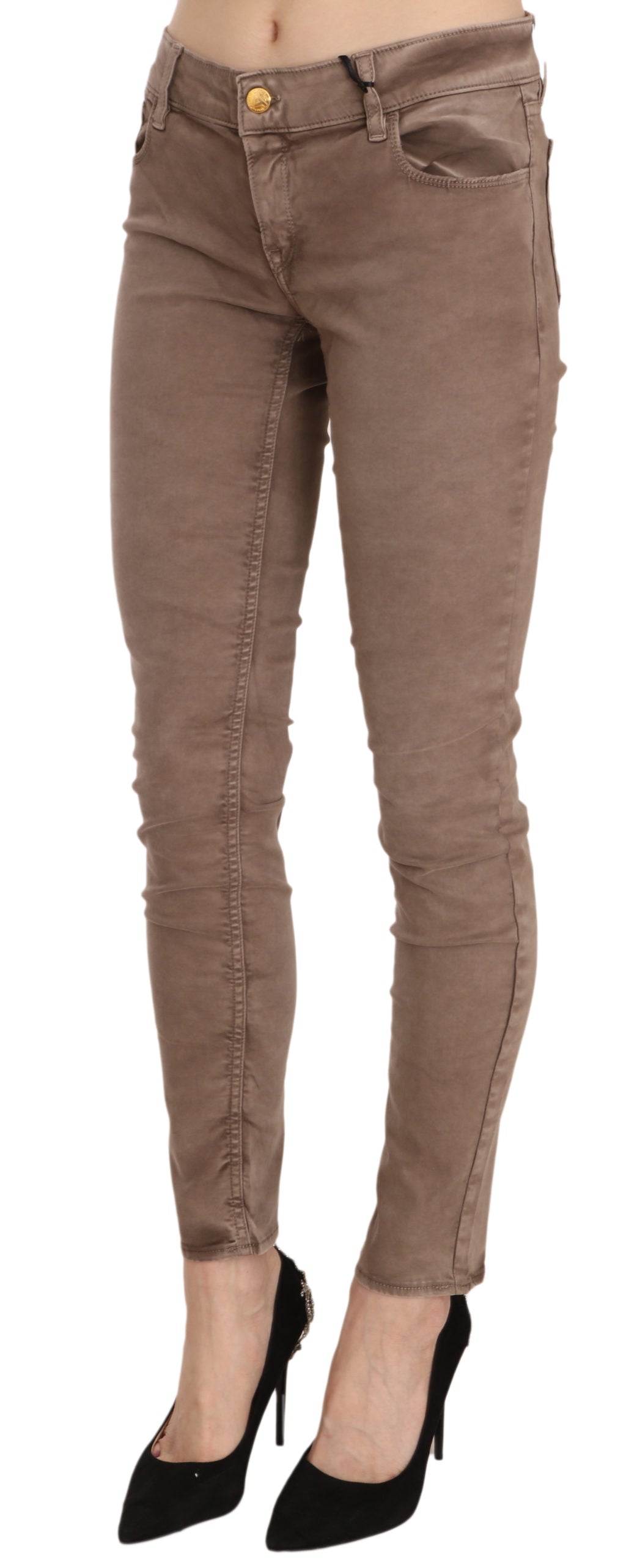 CYCLE Brown Low Waist Slim Fit Skinny Pants CYCLE
