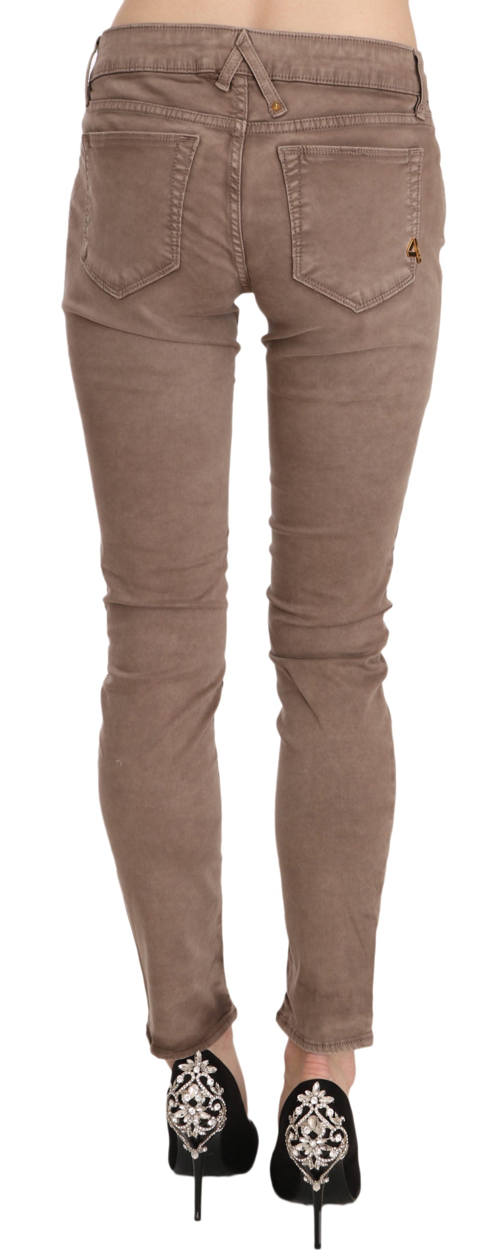 CYCLE Brown Low Waist Slim Fit Skinny Pants CYCLE