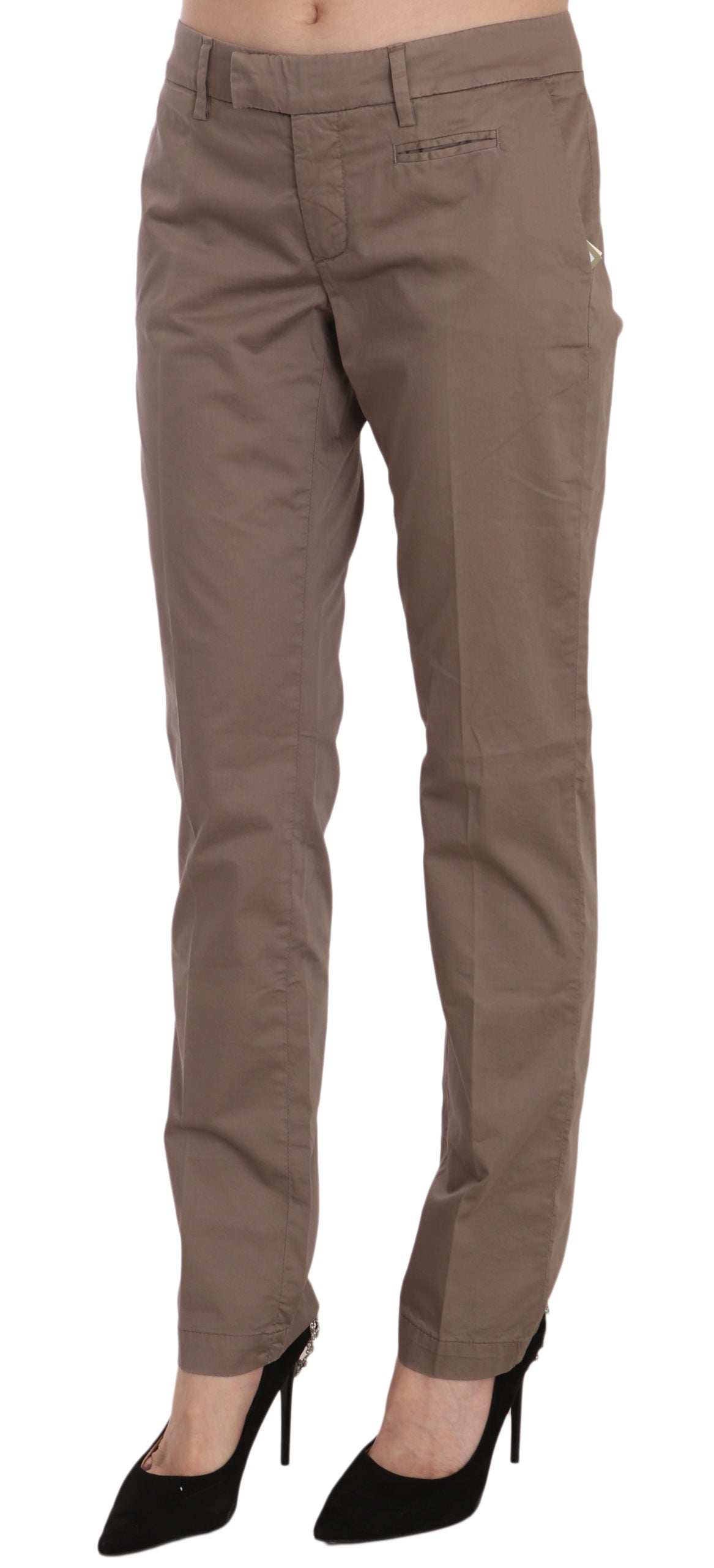 Dondup Brown Low Waist Straight Cut Trouser Pant Dondup