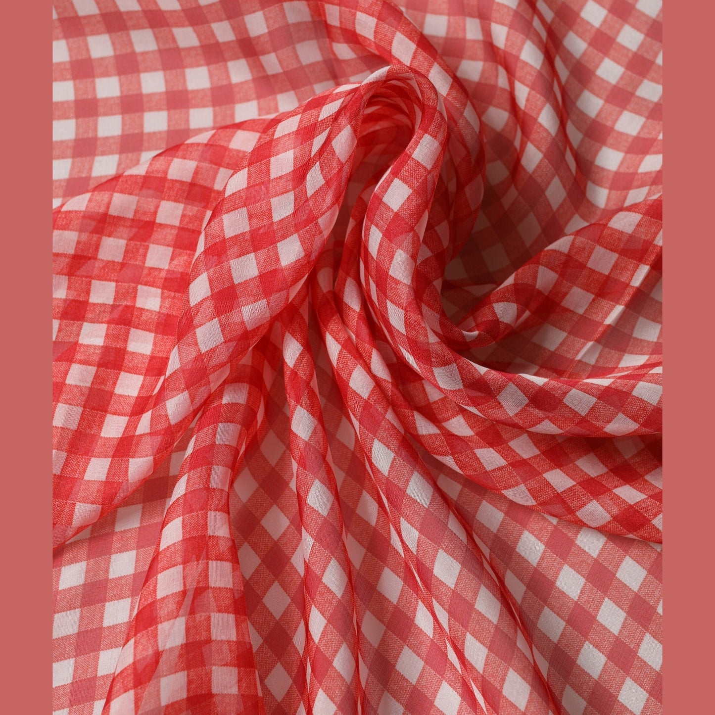 Dolce & Gabbana White Red Check Silk Wrap Foulard 140cm x 136cm Scarf