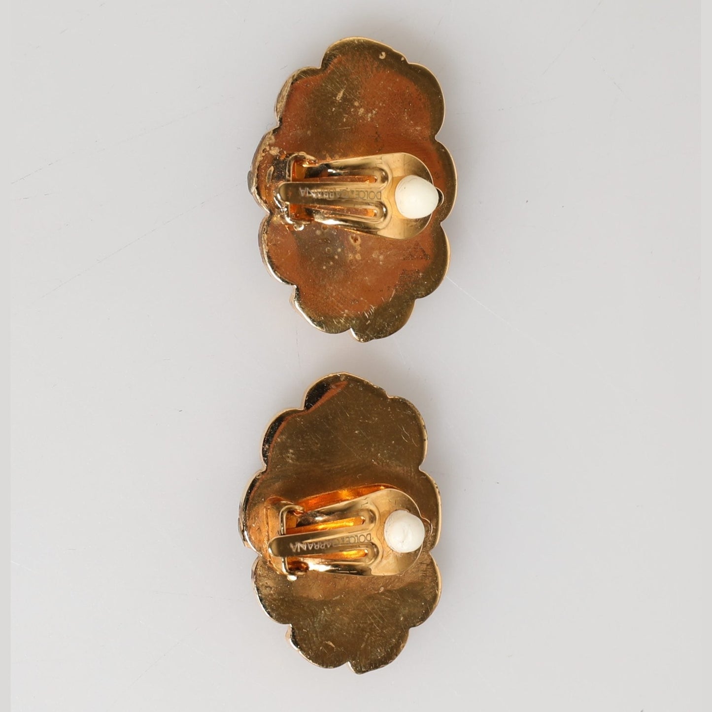 Dolce & Gabbana Gold Brass BOOM Cartoon Crystal Clip-On Women
