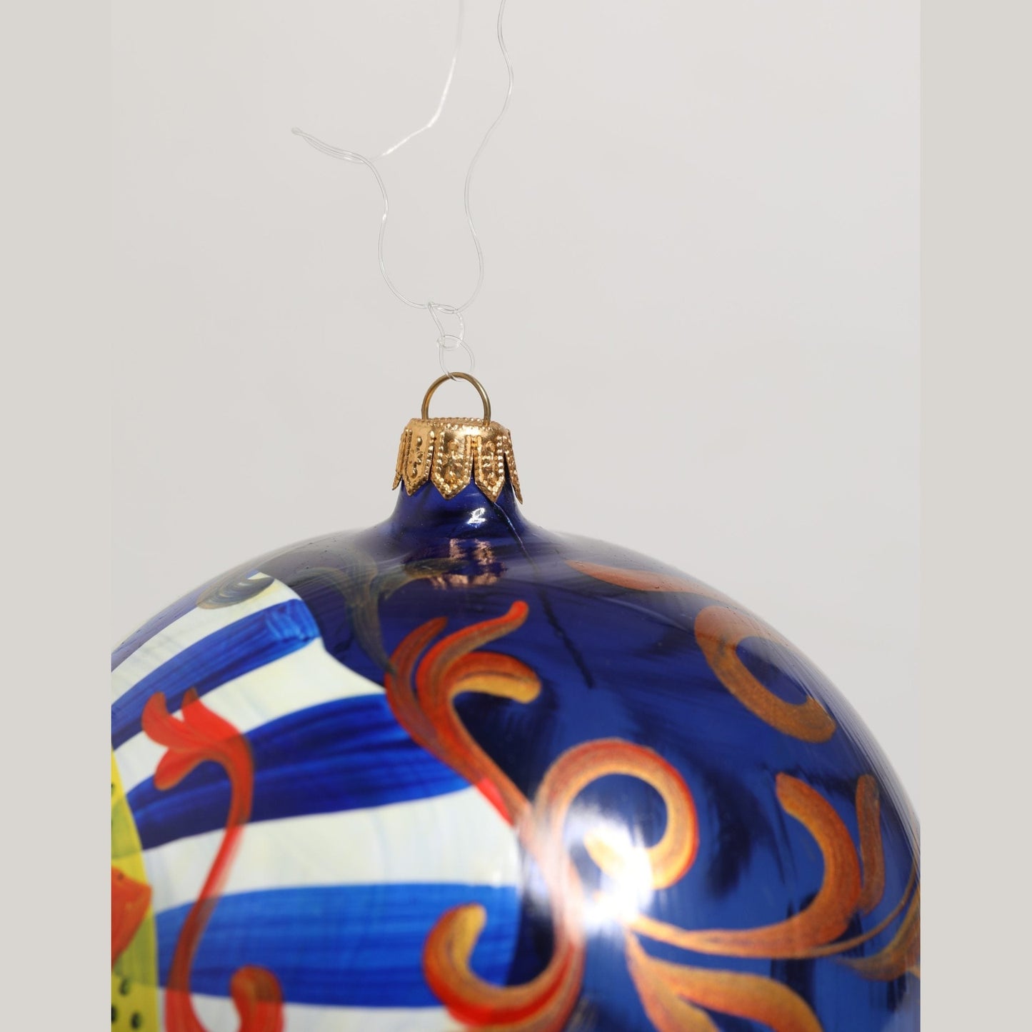 Dolce & Gabbana Multicolor Hand Painted Sicilian Ornament Christmas Ball