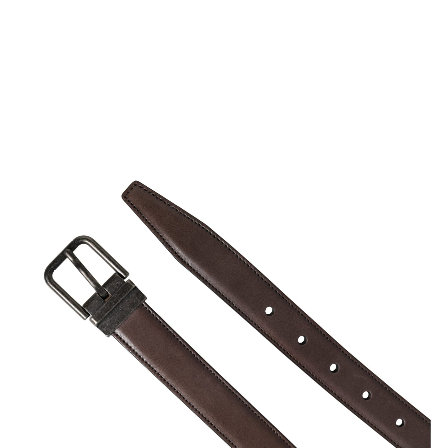 Dolce & Gabbana Men Brown Classic Leather Metal Buckle Belt Dolce & Gabbana