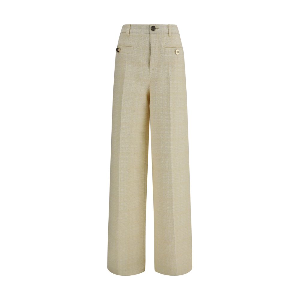 gucci dress pants Gucci Gg Linen Blend Canvas Pants - Beige