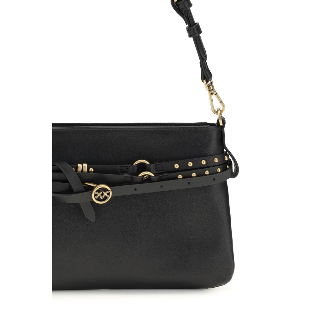 PINKO Black Calf Leather Bos Taurus Shoulder Bag PINKO
