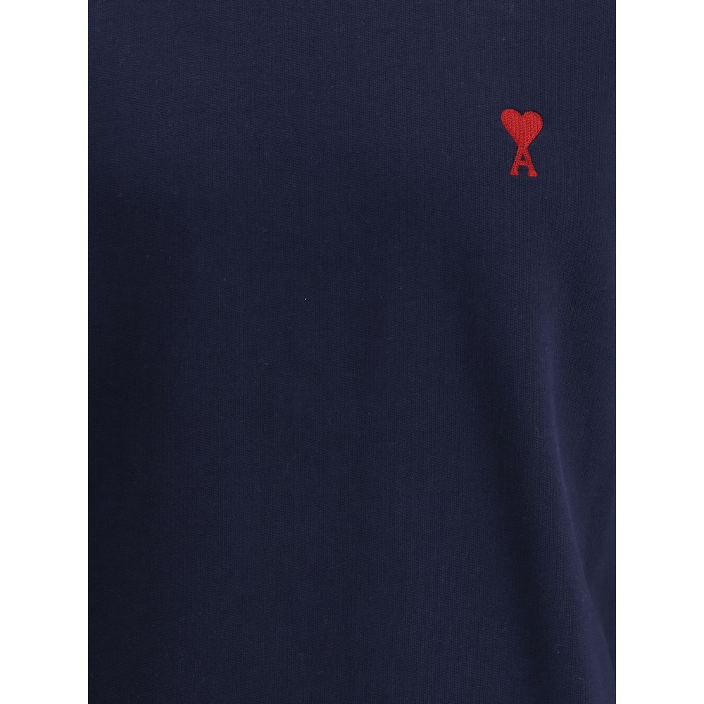 Ami Paris Blue Cotton Sweatshirt Ami Paris