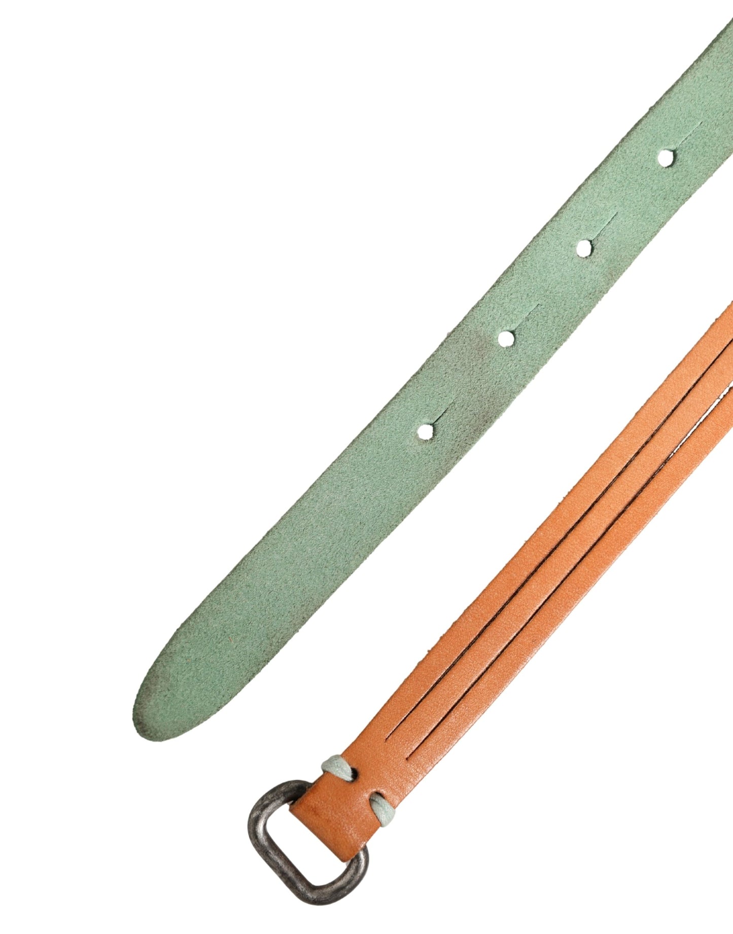 Scervino Street Brown Leather Silver Tone Buckle Waist Belt Scervino Street
