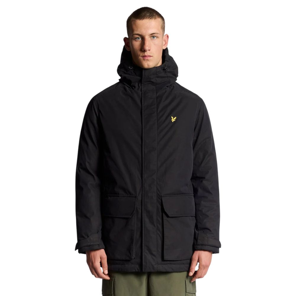 Lyle & Scott Black Polyester Parka Lyle & Scott