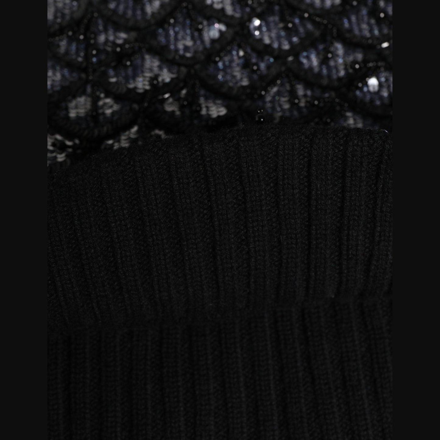 Dolce & Gabbana Black Wool Crystal Embellished Balaclava Hat