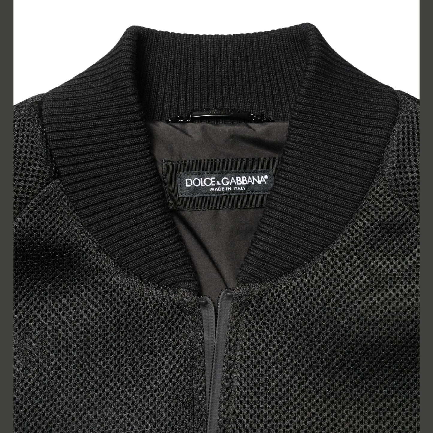 Dolce & Gabbana Men Black Nylon Full Zip Bomber Jacket