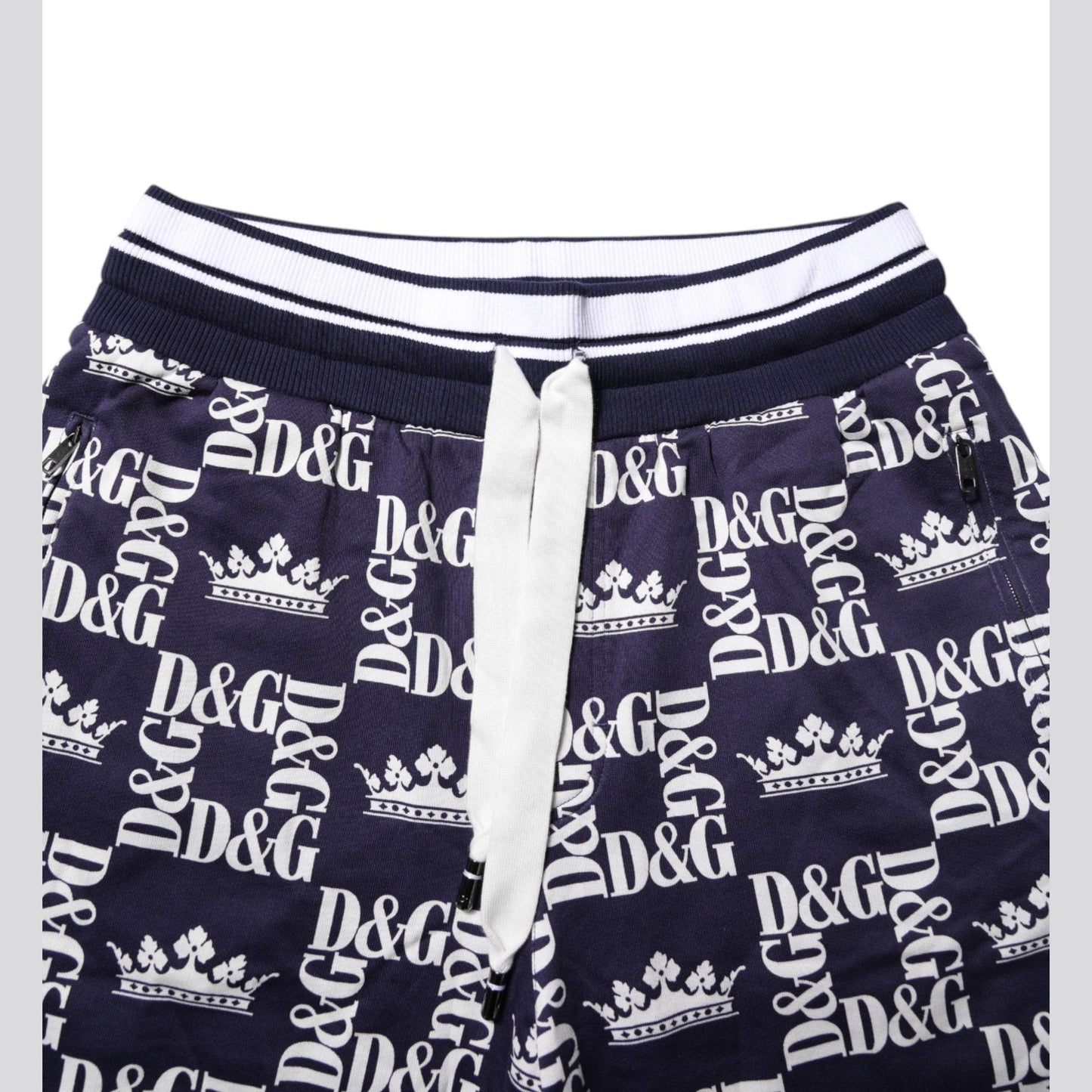 Dolce & Gabbana Blue DG Logo Print Chino Men Bermuda Shorts