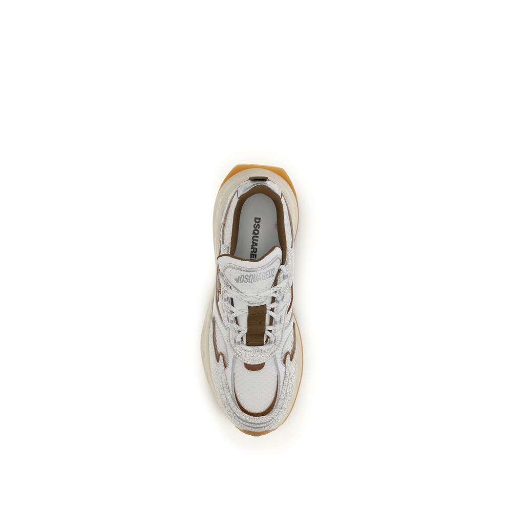 Dsquared² White Calf Leather Bos Taurus Athletic Sneakers Dsquared²