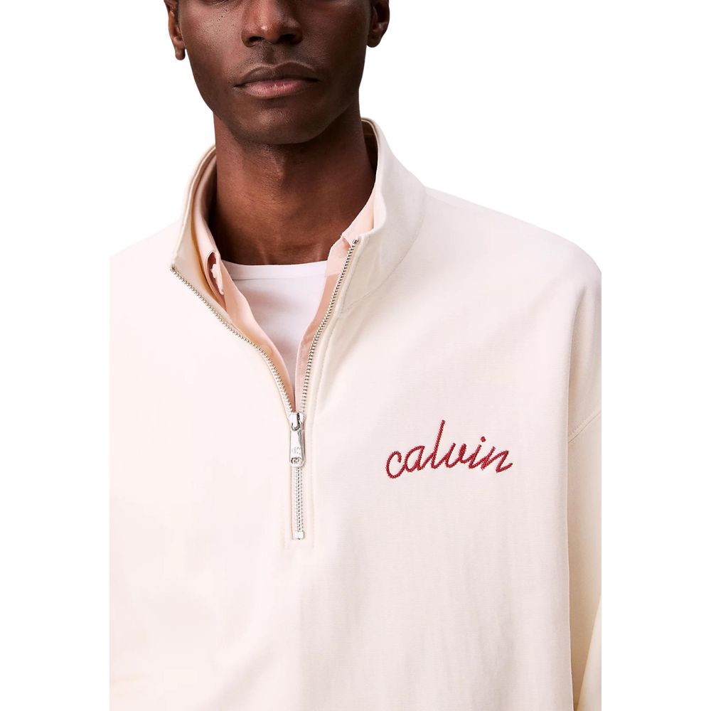 Calvin Klein Jeans White Cotton Sweatshirt Calvin Klein Jeans