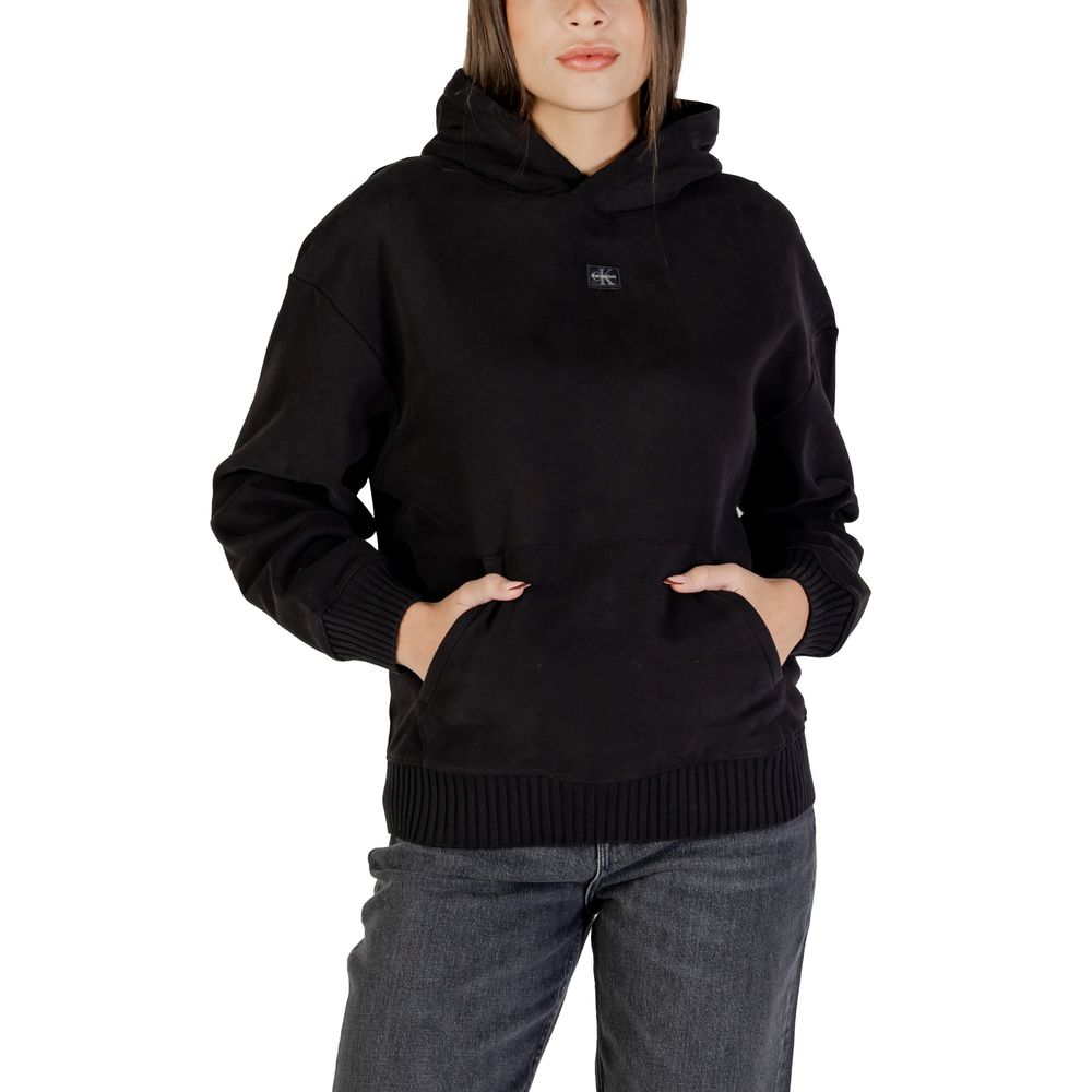 Calvin Klein Jeans Black Cotton Hoodie Calvin Klein Jeans