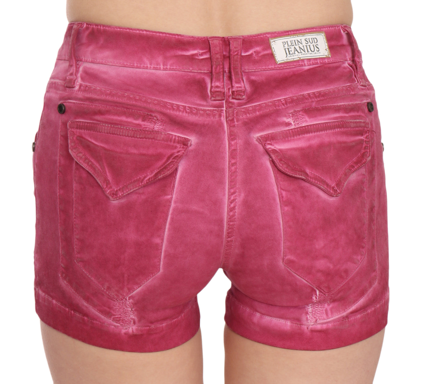 PLEIN SUD Pink Mid Waist Cotton Mini Denim Shorts PLEIN SUD