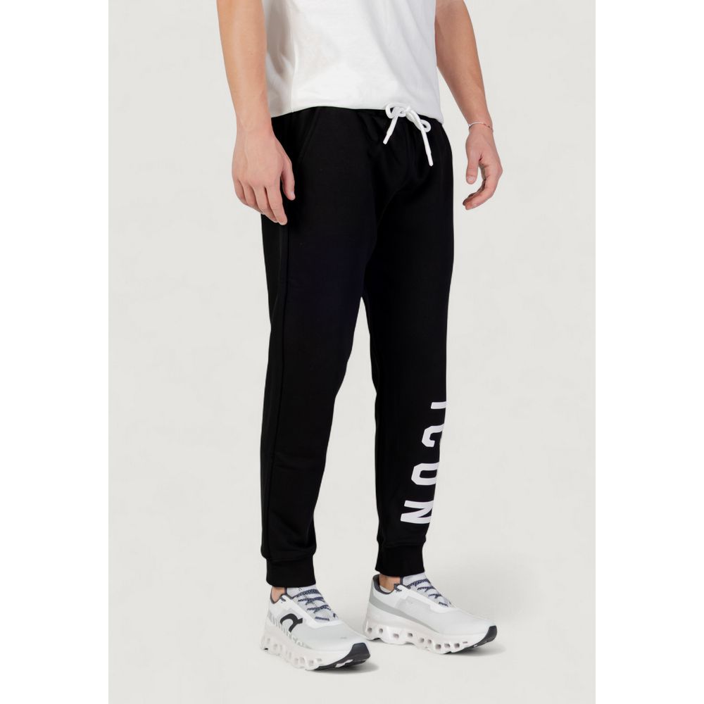 Icon Black Cotton Joggers Workout Pants