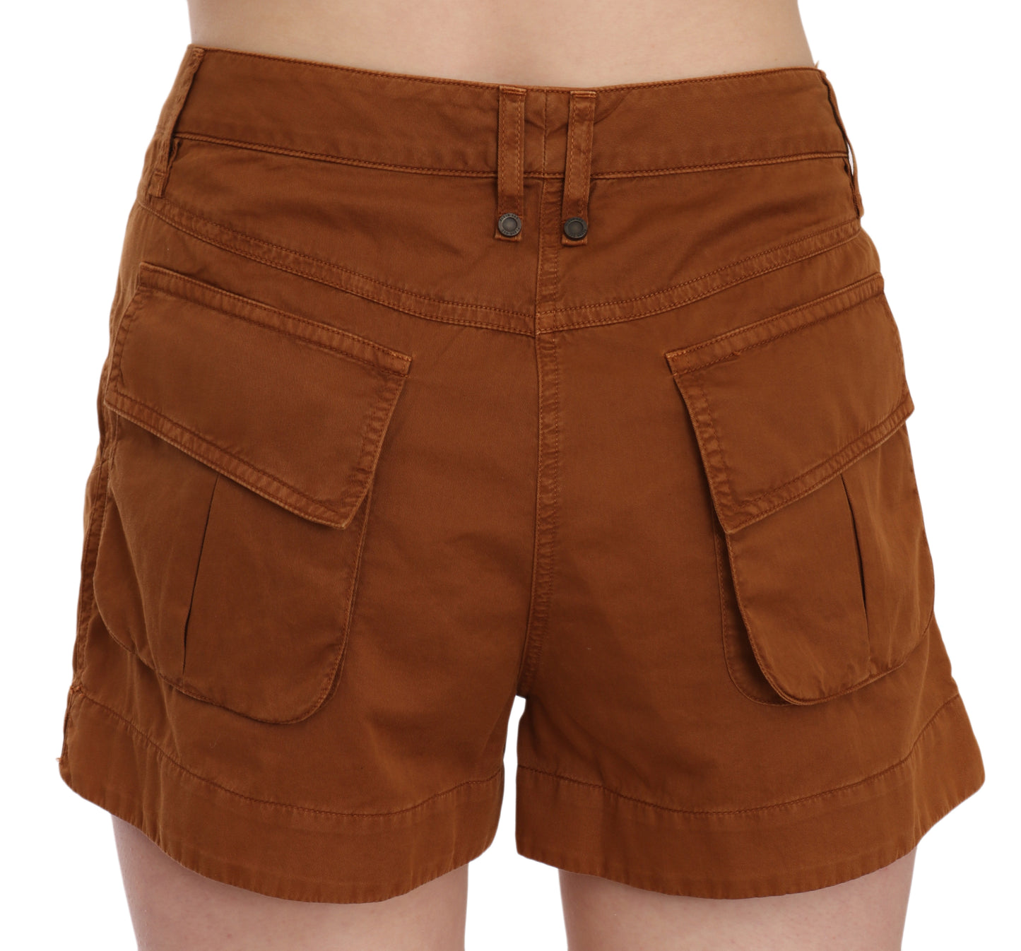 PLEIN SUD Brown Mid Waist Cotton Denim Mini Shorts PLEIN SUD