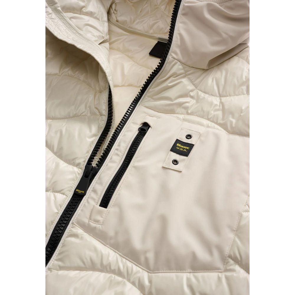 Blauer White Polyamide Shell Jacket Blauer