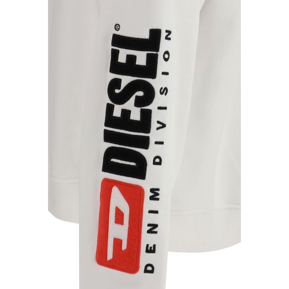 Diesel White Cotton Sweatshirt Diesel
