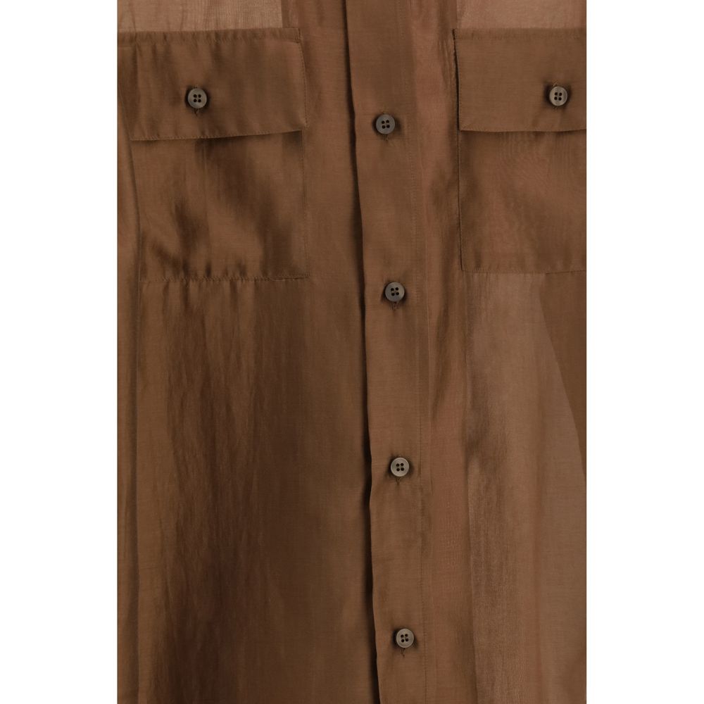 The Latest Brown Lycra Dress Shirt The Latest