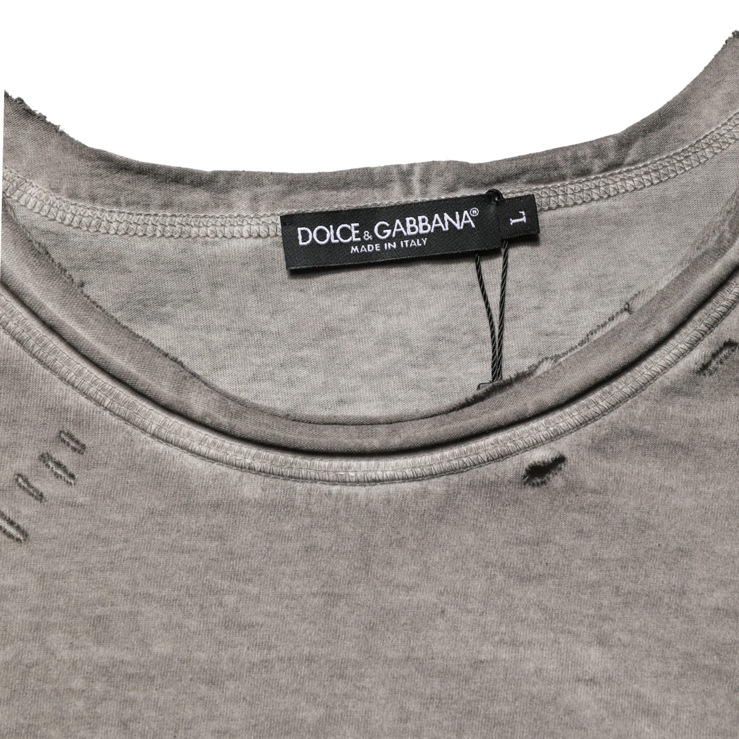 Dolce & Gabbana Gray DG Logo Print Cotton Round Neck T-shirt
