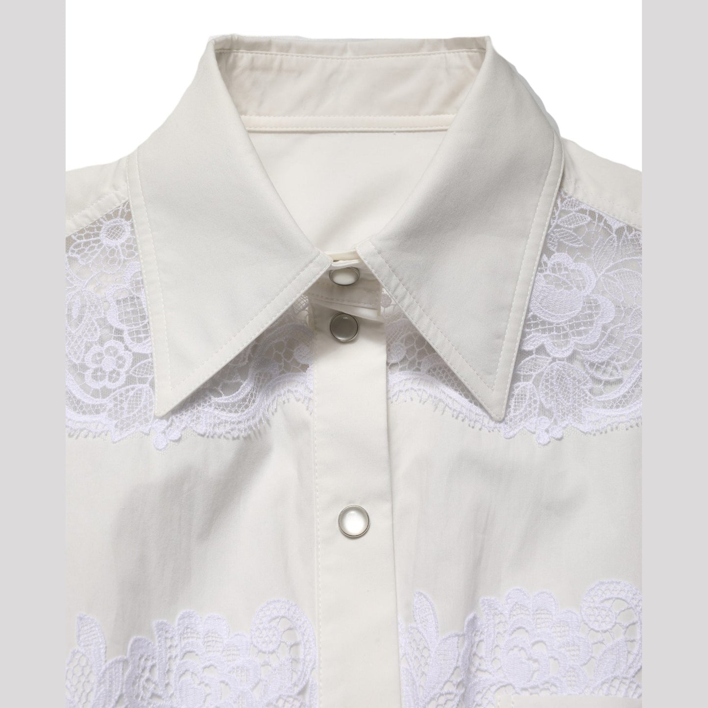 Dolce & Gabbana White Cotton Lace Trim Long Sleeves Jumpsuit