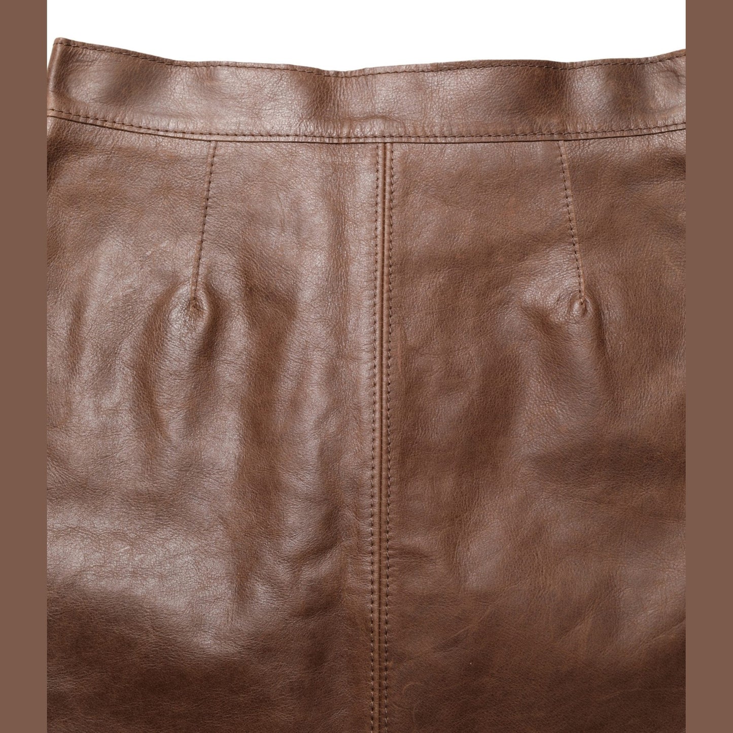 Dolce & Gabbana Brown Leather High Waist Bodycon Mini Skirt Dolce & Gabbana