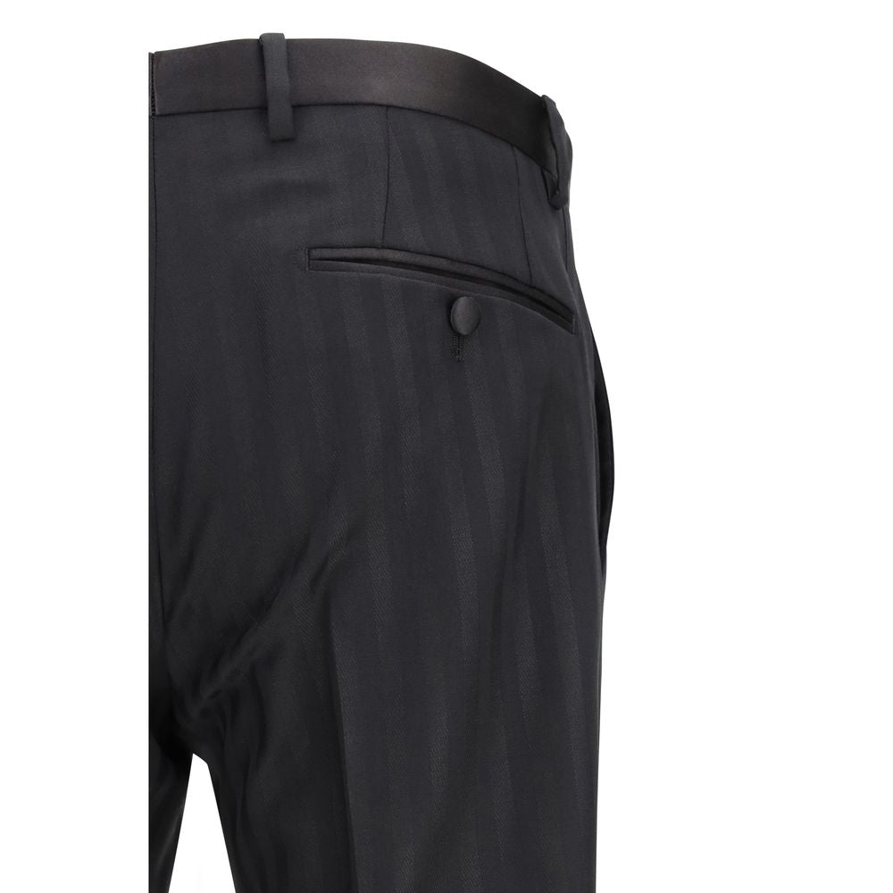 Dolce & Gabbana Black Wool Oves Aries Casual Pants Dolce & Gabbana