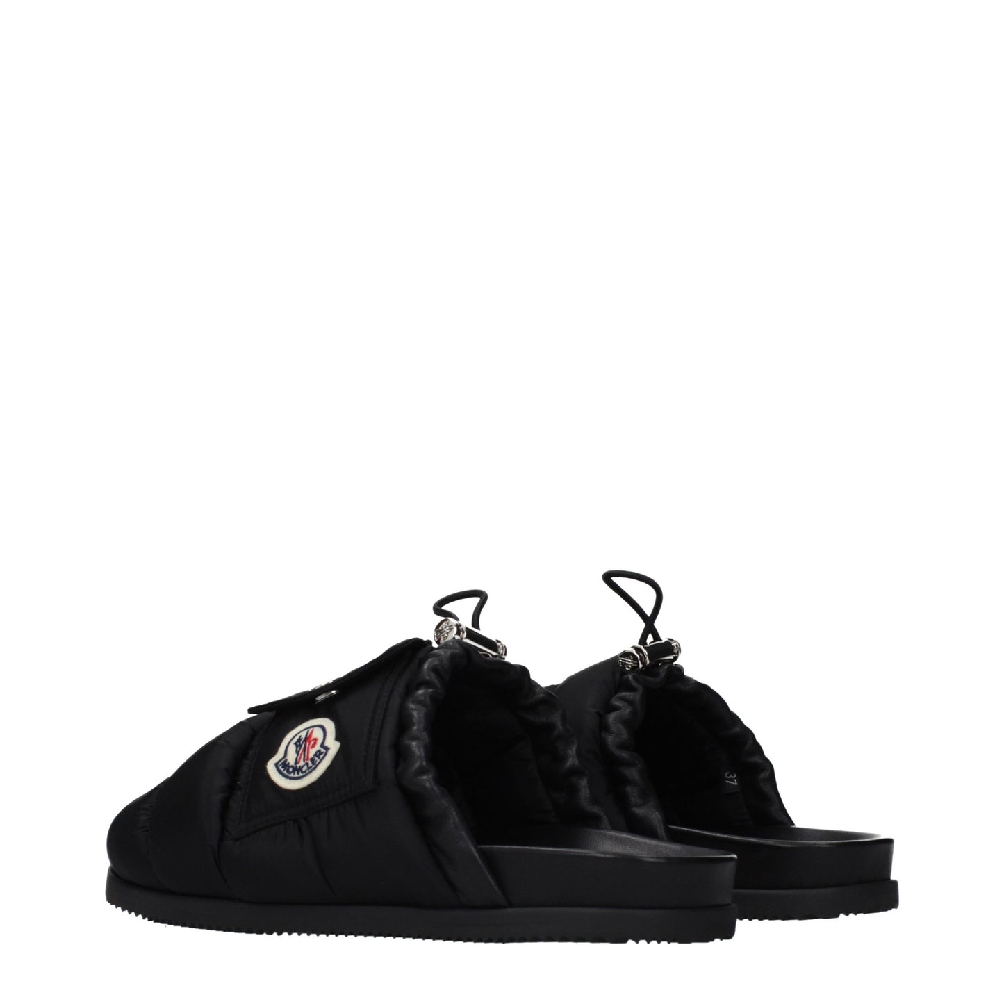 Moncler Black Fabric Slippers Moncler