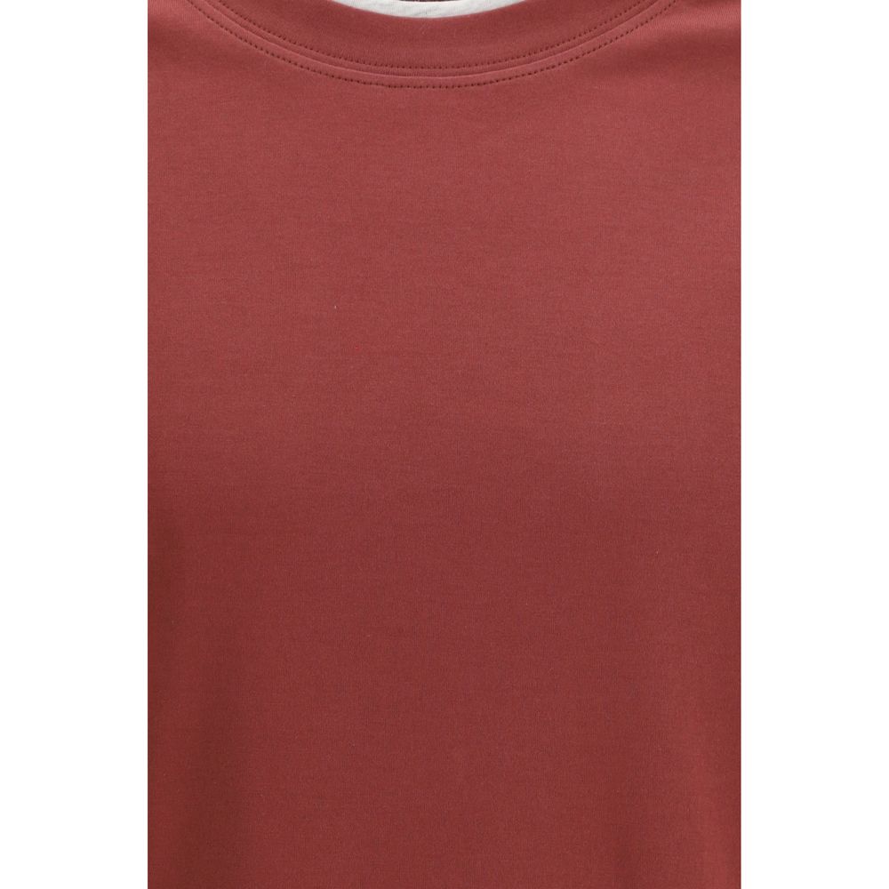 Brunello Cucinelli Bordeaux Cotton T-Shirt Brunello Cucinelli