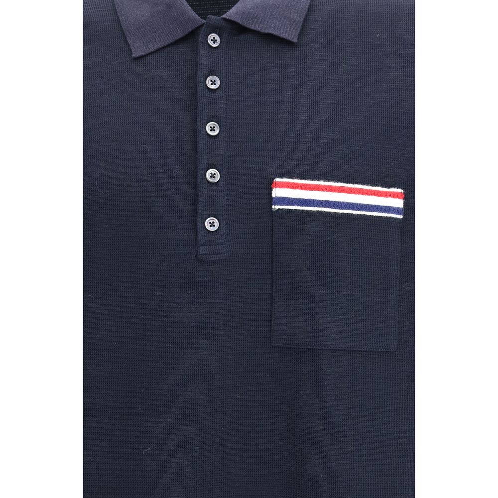 Thom Browne Blue Cotton Polo Shirt Thom Browne