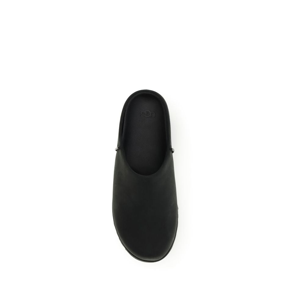 UGG Black Calf Leather Bos Taurus Mules UGG