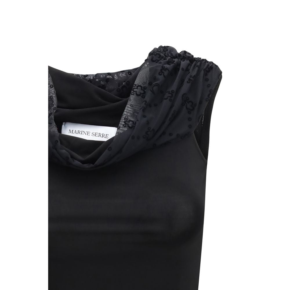 Marine Serre Black Viscose Shirt Marine Serre