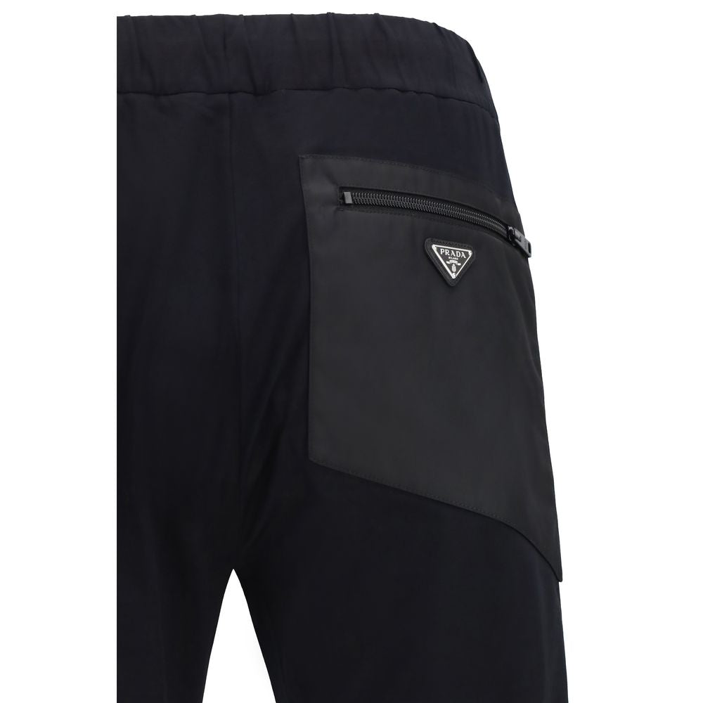 Prada Black Cotton Casual Pants Prada