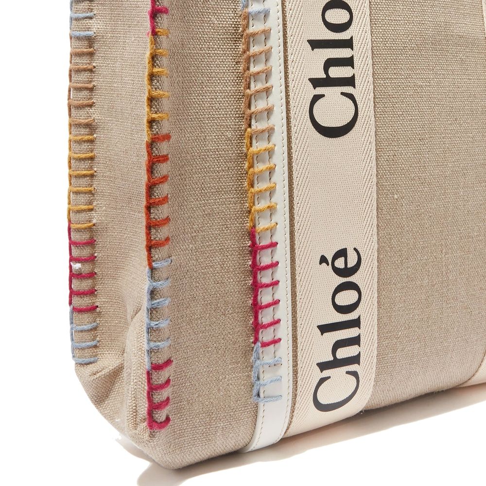 Chloé Beige Wool Tote Bag