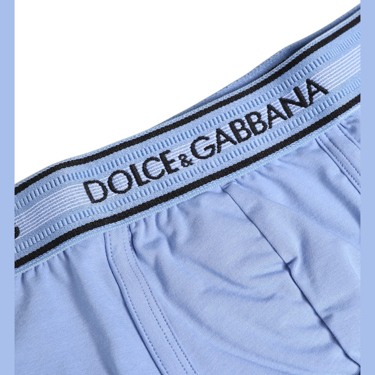 Dolce & Gabbana Light Blue Cotton Men Regular Boxer Underwear